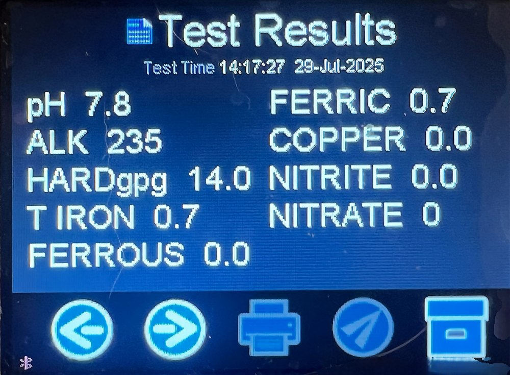 Second water test result documentation